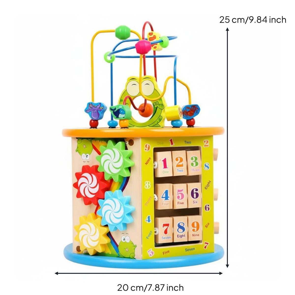 Educational Bead Maze Learning Cube Multipurpose Wooden Activity Cube Develops Hand-Eye Coordination for Toddlers, Preschoolers