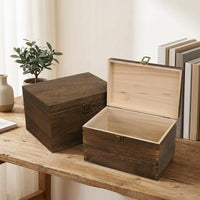 Rectangular Desktop Storage Box Hairpin Jewelry Organizer Dormitory Storage Retro Wooden Box