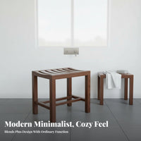 Curved Wooden Bath Stool Non-Slip Feet Shower Seat Waterproof for Sauna, Elderly