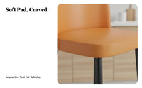 Nordic design Upholstered Bar Stool with Backrest Modern Minimalist Design Counter Chair Stable Base Seating Furniture Integrated Footrest for Homeowners, Adults, Restaurant Owners, Kitchen Island, Shop, Cafe, Dining Room