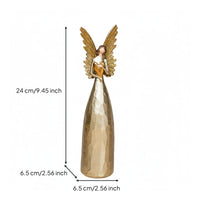 Nordic Design Golden Angel Statue Light Luxury Resin Angel Figurine Elegant Design Home Decoration Delicate Details for Christians, Collectors, Entrance Hall, Desktop, Shop Window, Office