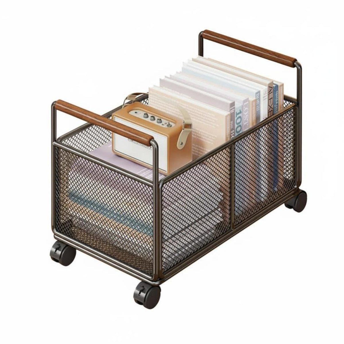 Rolling Book container with casters Storage Box debrisresistant for children, Apartment Dwellers