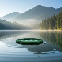 Buoyant Putting Surface Artificial Turf Water Golf Practice Mat Portable Buoyant Putting Mat for Golfers, Beginners, Outdoor