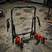 Black Rear-Mounted Bike Rack Red Plastic Car Bike Rack Securing Straps Cycle Carrier Padded Contact Points