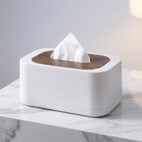 Tissue Box with a Wooden Lid for Home Office and Living Room, Rectangular Tissue Box Holder, Floating Lid Design for Boxes of Tissues