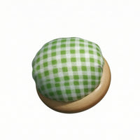 Wooden Base Pin Cushion Plaid Pin Cushion Sewing Accessory for Crafters, Beginners