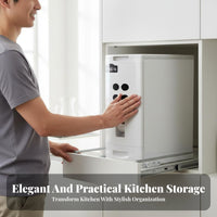 Space-Saving Stainless Steel Rice Bin Large Capacity Stainless Steel Rice Container Silent Sliding Rails for Pantry