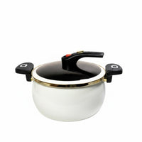 Large Capacity Micro Pressure Stockpot Multi-Function Enameled Pressure Pot Induction Ready Enamel Stew Pot Gas Cooktop Safe for Stewing, Boiling, Simmering