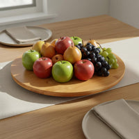 Bamboo Rotating Tray Effortless Rotate Rotation Rotating Seasoning Organizer
