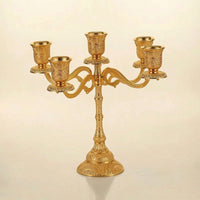 Ornate 5-Arm Candelabra European-Style Candelabra Luxury Table Centerpiece Sturdy for Candlelit Dinners