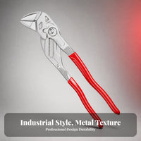 Sliding Adjustment Quick-Adjustable Plier Red Handles Angled Jaw Plier