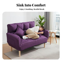 Space Saving 3-in-1 Convertible Loveseat Foldable Design Adjustable Futon Couch Easy Assembly Sofa Bed Long-Lasting Construction for Apartment Dwellers, Young Adults, Homeowners, Balcony, Small Areas, Bedroom