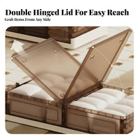 Wheeled Under-Bed Container Sturdy Underbed Rolling Bin Dustproof for Dorm Room