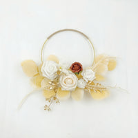 Artificial Flower Hoop Wreath Round Floral Hoop Wreath Lifelike for Home Decor