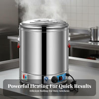 Automatic Keep Warm Multi-Purpose Cooking Barrel Easy to Clean Large Capacity Soup Kettle Adjustable Temperature Control Commercial Electric Stock Pot Energy Saving for Caterers, Food Vendors, Restaurant Personnel, Cafeteria, Hotel, Buffet