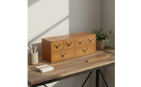 Wooden Desktop Organizer Large Capacity Multi-Drawer Storage Box Wooden Library Card Catalog No Assembly Required for Study Room