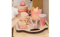 Wooden Hamburger Play Set Fine Motor Skills Quick-Service Meals Toy Set Educational Slice and Stack and Stack Food Toy for Preschool