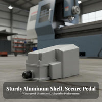 Industrial Foot Pedal Switch Hands Heavy Duty Foot Switch Aluminum Alloy Shell for Machinists, Technicians, Factory, Workshop, Garage