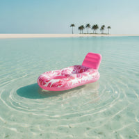 Mesh-Seat Inflatable Pool Lounger with Backrest Cooling Floating Chair Stable Lounger with Backrest Foldable for Adults