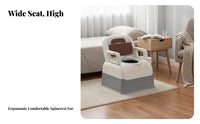 Bedside Potty Chair With Armrests Portable Toilet Sturdy and Stable Easy to Clean for Seniors, Indoor, Bathroom