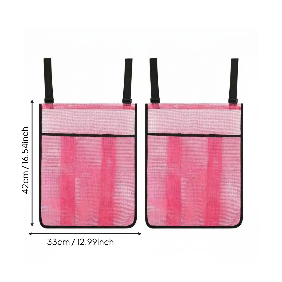 2 Pieces Easy to Clean Trampoline Shoe Bag Adjustable Straps Trampoline Side Storage Pouch for Backyard, Garden