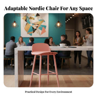 Nordic design Transparent Highrear Stool Modern Minimalist Design Clear rear High Stool Built-in Footrest Counter Chair Armless for Homeowners, Business Owners, Interior Decorators, Bar, Coffee Shop, Cafe, Restaurant
