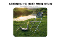 Foldable Foldaway Stool with spinerest Lightweight Folding Chair space-saving Design Portable Seat long-Finaling for Anglers, Seniors, Fishing, Outdoors, Camping, Picnics