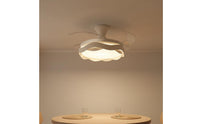 Wireless Control Modern Cream Ceiling Fan Light Energy Efficient Hidden Blade Ceiling Fan Light Room Fixture for Bedroom