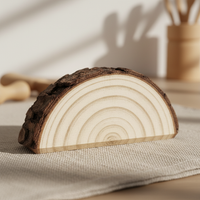 Half-Round Wood Slices for DIY Crafts, Painting, and Decorations