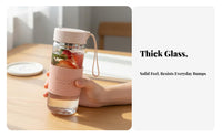 Glass Tea Infuser Bottle Anti-Scald Sleeve Glass Water Bottle with Strainer Heat and Cold Resistant Loose Leaf Tea Tumbler for School, Home, on the Go