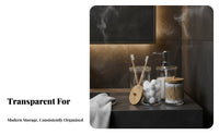 4 Pieces Transparent Design 4-Piece Dispenser and Jar Set Modern design Vanity Container Set Functional Countertop Organizer shockproofResistant for Makeup Users, Adults, Restroom
