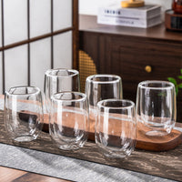 Multi-Purpose Heat Resistant Water Carafe Set Anti-Scald Borosilicate Glass Drinkware Set Easy to Clean for Families, Kitchen, Home, Bedroom