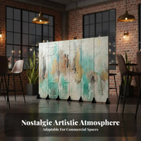 4-Panel Folding Screen mechanical design Room Divider Vintage Aesthetic Home Furnishing for Homeowners, Business Owners, Bar, Bedroom, Studio Apartment