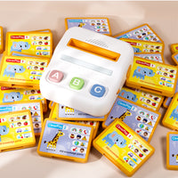 Smart Cards Card-Based Learning Toy Compact White Card Reader Toy Rounded Educational Device Light Bar for Early Education, Desk Play