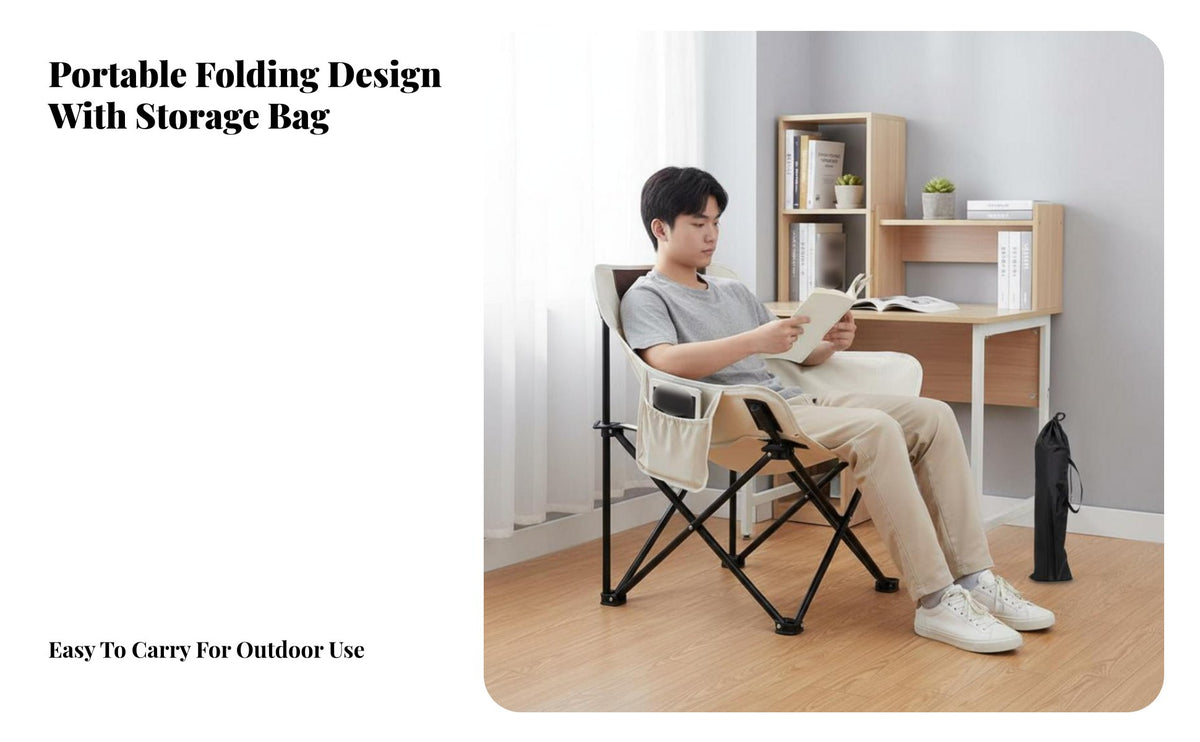 Foldable Highspine dish Chair Portable Folding Seat space-saving Storage Indoor Furniture No Assembly Required for Students, Teens, Adults, Study Room, book corner corner, Bedroom, Home Office