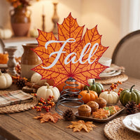 Thanksgiving Maple Leaf Tree Topper Festive Tree Topper with Spring Base Soft Decorations Lightweight for Mantel