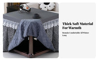 Thickened Design Heating Table Cover Waterproof Square Kotatsu Cover Stain-Resistant for Families, Homeowners, Winter, Living Room, Indoors