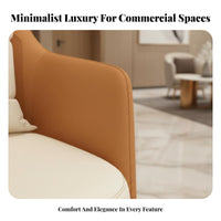Light Luxury Design Curved Back Club Chair Comfortable Seating Reception Sofa Sturdy Construction Commercial Furniture Soft Upholstery for Salon Owners, Office Managers, Interior Designers, Lobby, Living Room, Reading Nook, Bedroom