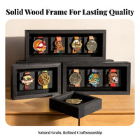Solid Wood Long-Distance Race Medal Display Case Wall Mount or Tabletop Medal Display Frame Commemorative Collection for Children, Desktop