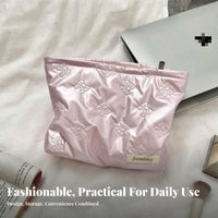 Korean Design Clutch Pouch Portable Quilted Cosmetic Case Lightweight for Women