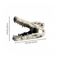 Lifelike Crocodile Skull Hide Weathered Reptile Hide Hollow Terrarium Ornament Long-Lasting for Vivarium