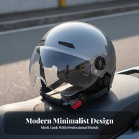 Electric Bike Helmet 3C Certified Half Helmet with Visor Breathable Sheltering Headwear for Men, Women, Commuting