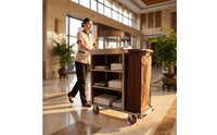Housekeeping Workstation Trolley with Bag Heavy-Duty Housekeeping Cart