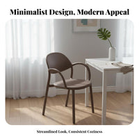 Stackable Design Molded Plastic Chair Integrated Armrests Molded Plastic Armchair Minimalist Design Household Furniture Easy to Clean for Interior Designers, Event Planners, Restaurant, Dining Room, Kitchen, Balcony
