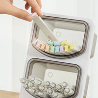 Desktop Pen Holder Rack Removable Pencil Holder Slanted Compartment Organizer Space-Saving Pen Rack Compact for Students, Office