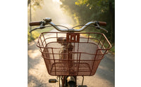 Large Capacity Front Metal Cycle Basket Multiuse Front Bike Basket Easy to Install Transport Gear Portable for Students, School, Shopping, Commuting