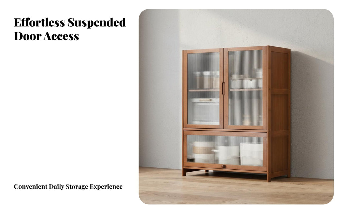 Space Saving Living Room Sideboard Cabinet Adjustable Shelves Dining Room Sideboard Elegant Design Kitchen Pantry Cabinet Heavy Duty for Homeowners, Families, Homemakers, Hallway