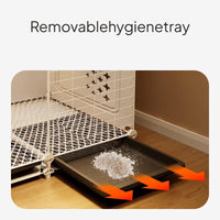 Dog Villa Pull-Removable House with Tray Lockable Indoor Pet Crate for Small Dogs, Pups, Living Room, Bedroom