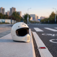 Full-Face Motorcycle Helmet Vintage Full Face Motorcycle Helmet Ventilated Lightweight for Motorcyclists, Motorcycling, Cruising