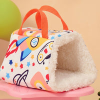 Hamster Bed and Guinea Pig Bed, Faux Lamb Wool Small Pet Bed, Parrot Cage Accessory, Winter Pet Warmer Thickened Bed Includes Hook Decor